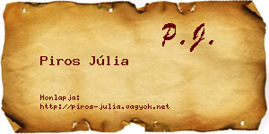 Piros Júlia névjegykártya