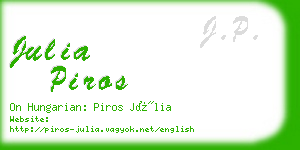 julia piros business card